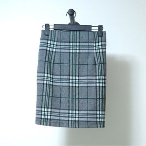 Dynamite Mini Bodycon Plaid Skirt Grey & Green Size XXS